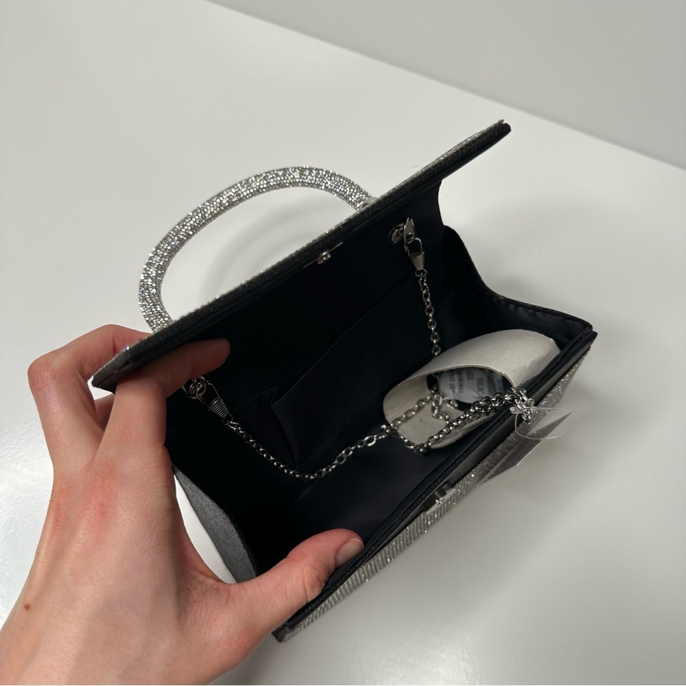 Sparkly Rhinestone Mini Top Handle Crossbody Purse - Picture 6 of 7